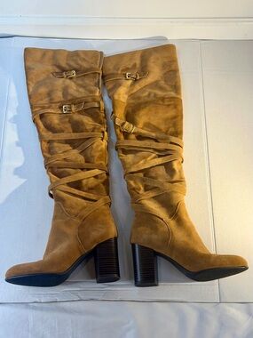 Sam Edelman Sable Over the Knee Tan Suede Boots